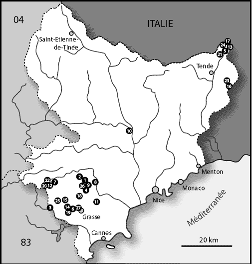 Carte des Alpes-Maritimes