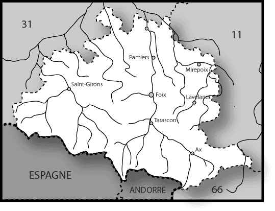 Carte de l'Ariège