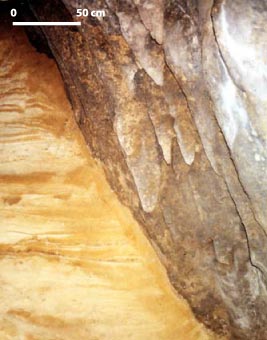 Pendants de voûte fraîchement dégagés (cueva Fresca)